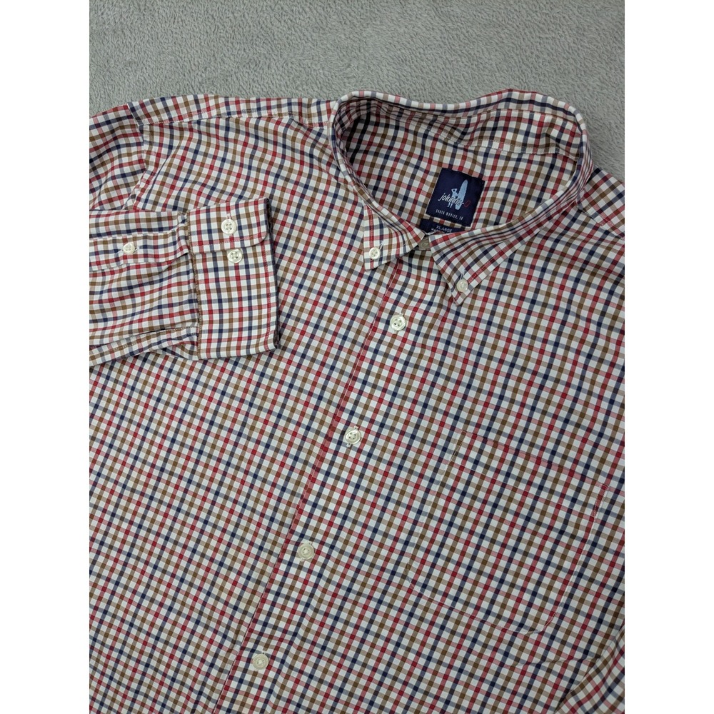 Johnnie O Mens Size XL Multi Check Long Sleeve Button Down Shirt Santa Monica CA